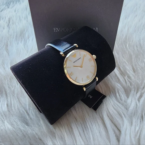 Emporio Armani Women's Black and Gold Watch No Negociable - Picture 8 of 11